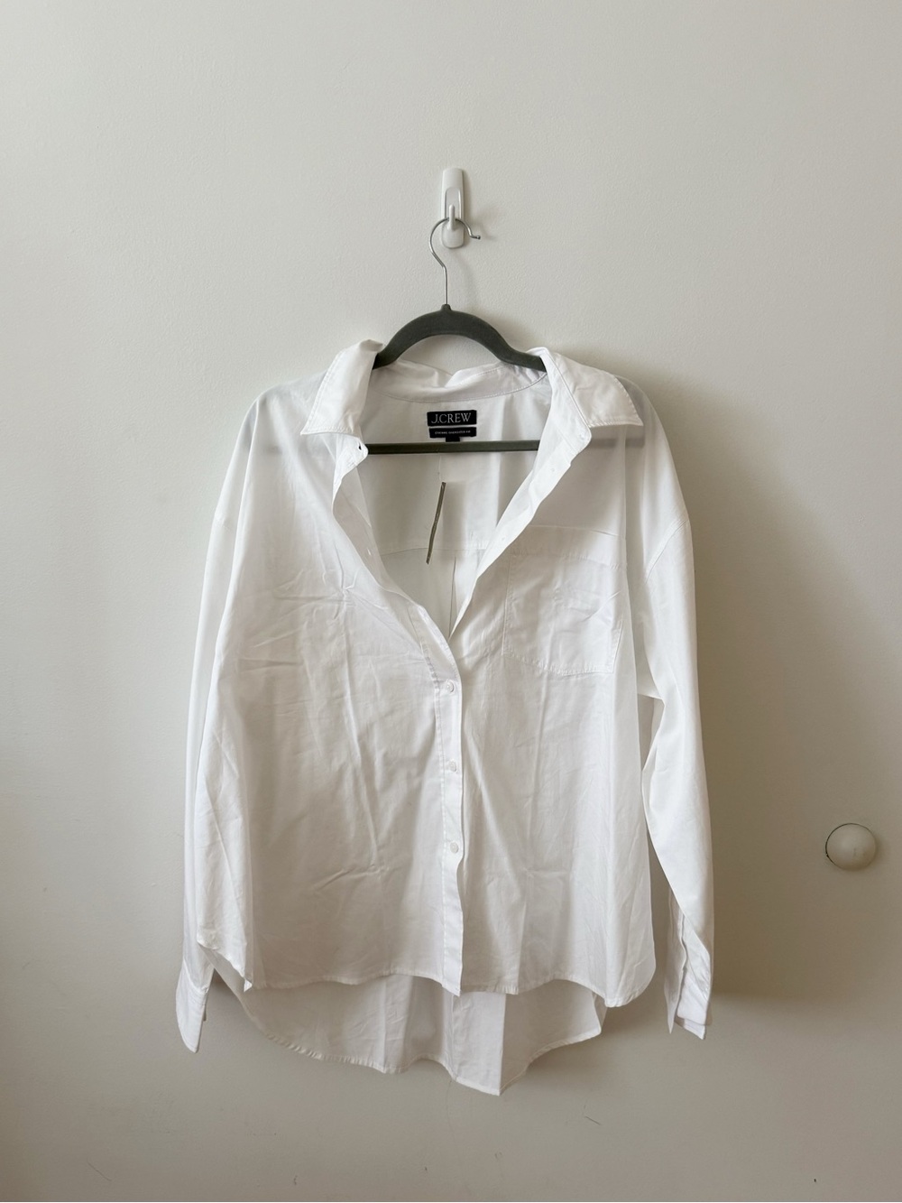 J. Crew White Oversized Button-Down Shirt
